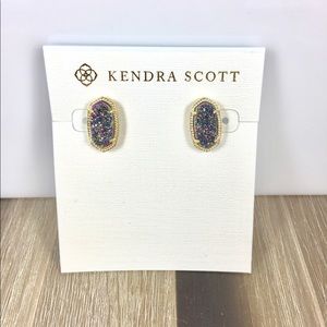 Kendra Scott Ellie multi drusy gold earrings